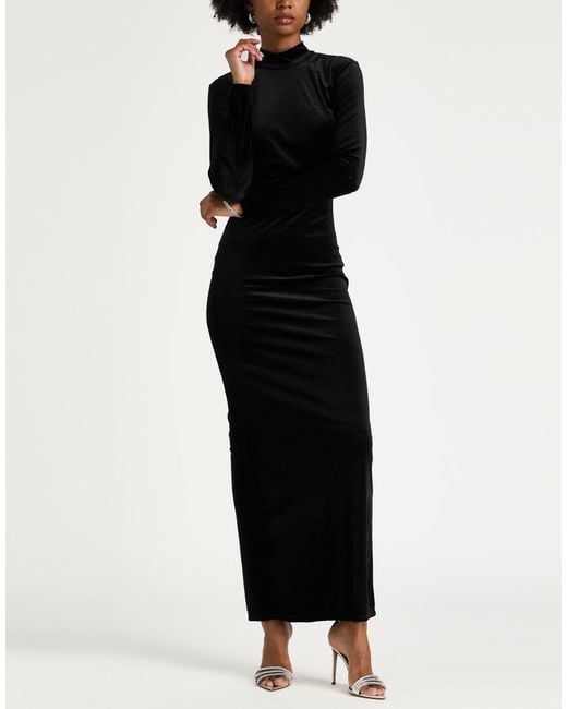 Haveone Black Maxi Dress Polyester, Elastane