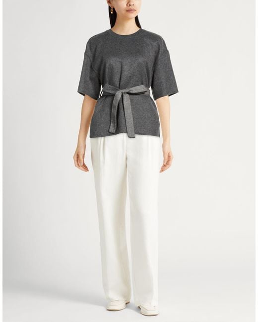 Brunello Cucinelli Gray Top Virgin Wool