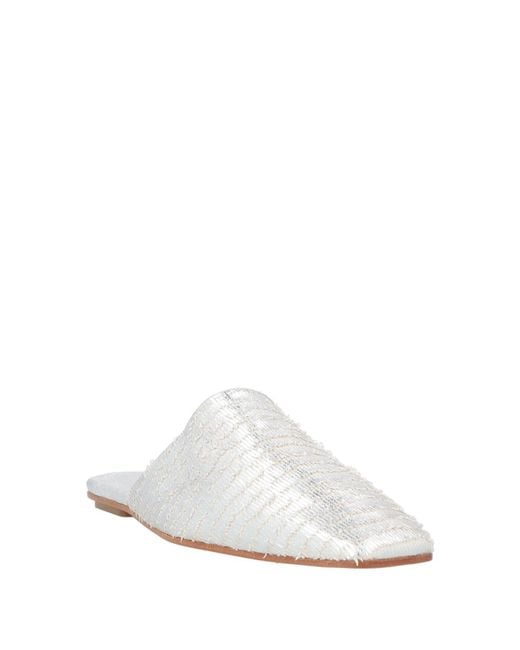 Alysi White Mules & Clogs Leather