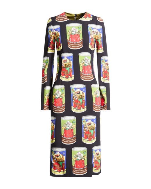 Dolce & Gabbana Black Midi Dress Viscose, Elastane
