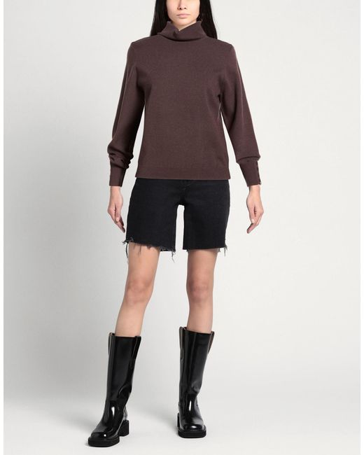 SENSO by ATMOSFASHION Brown Military Turtleneck Polyester, Acrylic, Viscose, Nylon