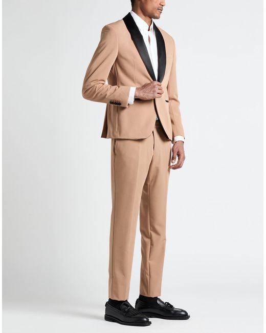 Manuel Ritz Natural Suit Polyester, Viscose, Elastane for men