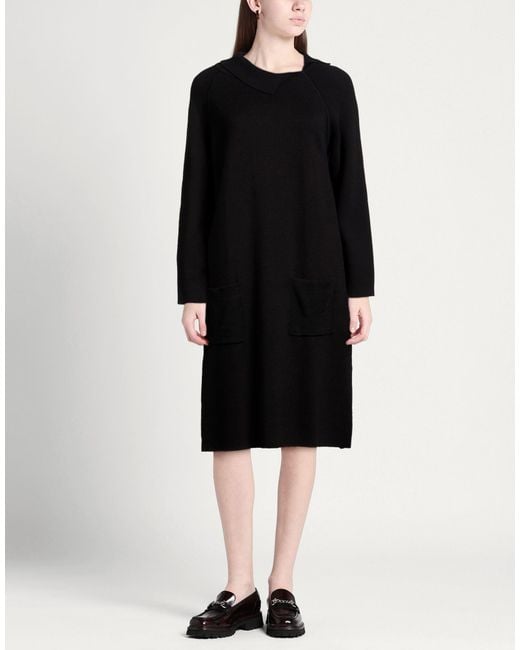 Diana Gallesi Black Midi Dress Cotton, Viscose, Polyamide, Elastane