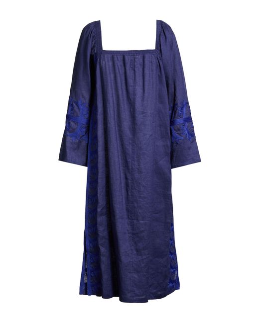 Maliparmi Blue Midi Dress Linen