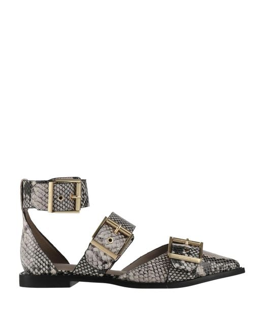 AllSaints Metallic Ballet Flats Leather