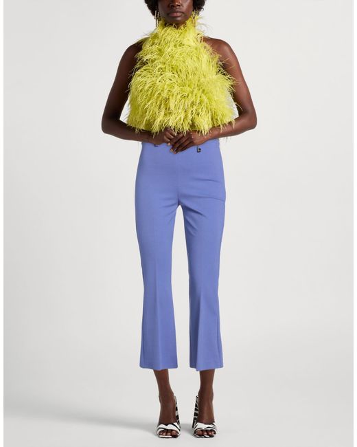 Hanita Blue Pants Viscose, Nylon, Elastane