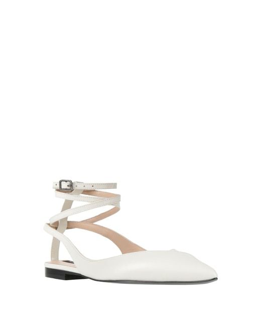 Patrizia Pepe White Ballet Flats Soft Leather