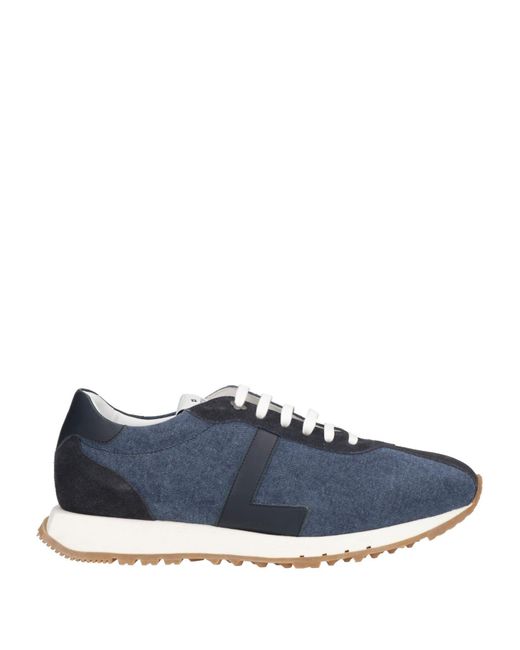 Lardini Blue Sneakers Textile Fibers, Leather for men