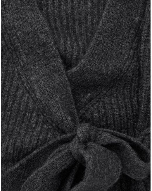 COS Black Textured Alpaca-blend Wrap Cardigan