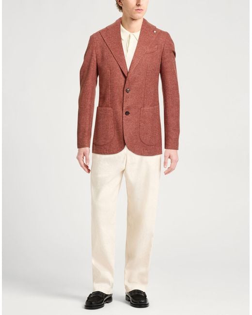 L.b.m. 1911 Red Blazer Wool, Polyester for men