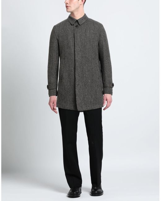 Sartoria Latorre Gray Dark Coat Virgin Wool, Nylon, Silk, Linen for men