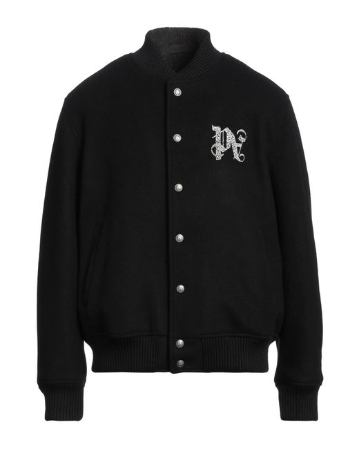 Palm Angels Black Jacket Virgin Wool, Polyamide, Acrylic, Elastane for men