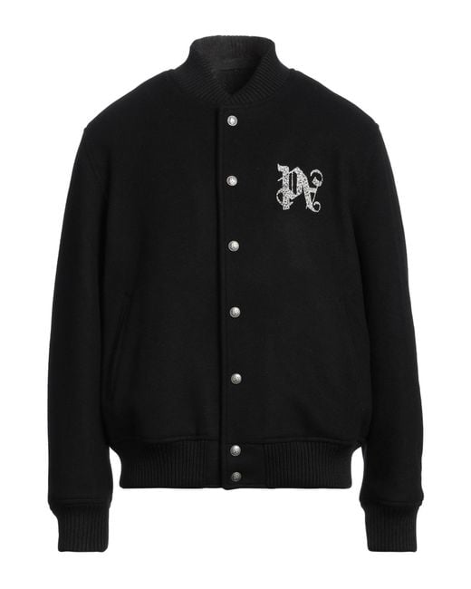 Palm Angels Black Jacket Virgin Wool, Polyamide, Acrylic, Elastane for men