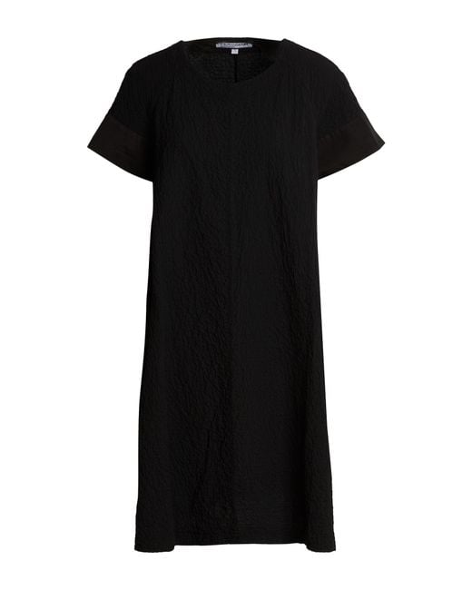 European Culture Black Mini Dress Cotton, Elastane