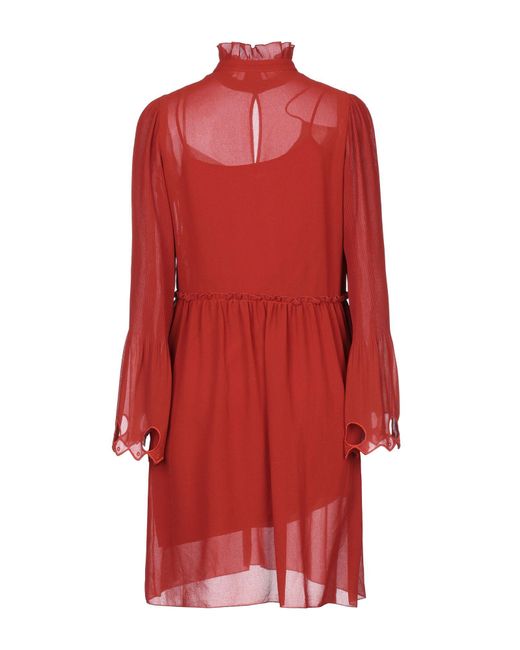 See By Chloé Red See By Chloe Ruffled Georgette Dress