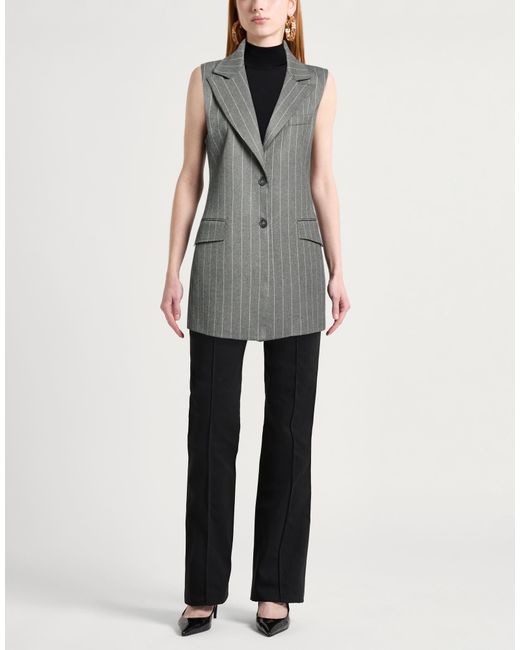 Manila Grace Gray Tailored Vest Polyester, Viscose, Elastane