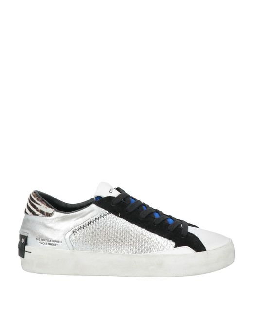 Crime London Metallic Sneakers Leather, Textile Fibers