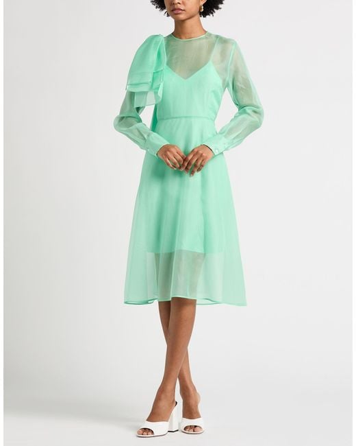 MSGM Green Midi Dress Polyester