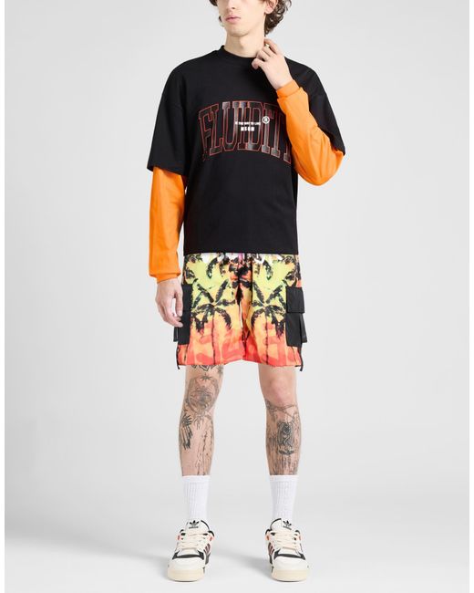 DISCLAIMER Orange Shorts & Bermuda Shorts Polyester for men