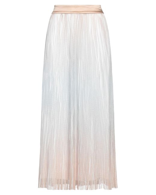 Peserico White Maxi Skirt Polyester, Silk, Elastane