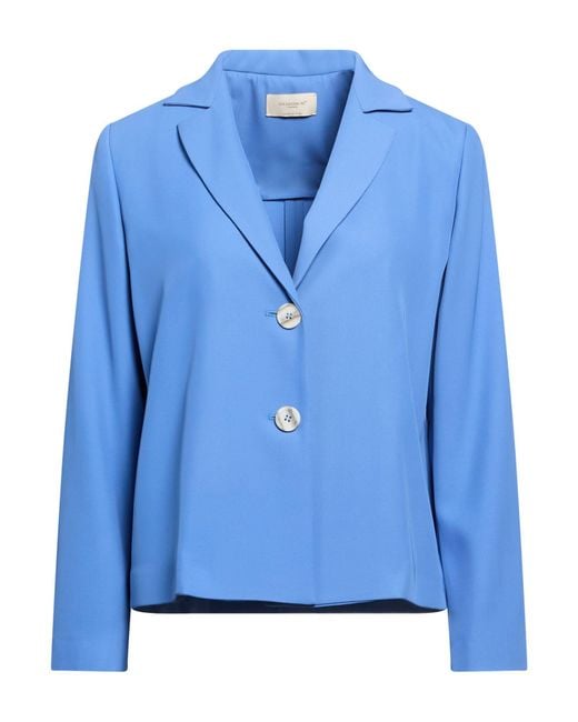Via Masini 80 Blue Pastel Jacket Polyester, Elastane