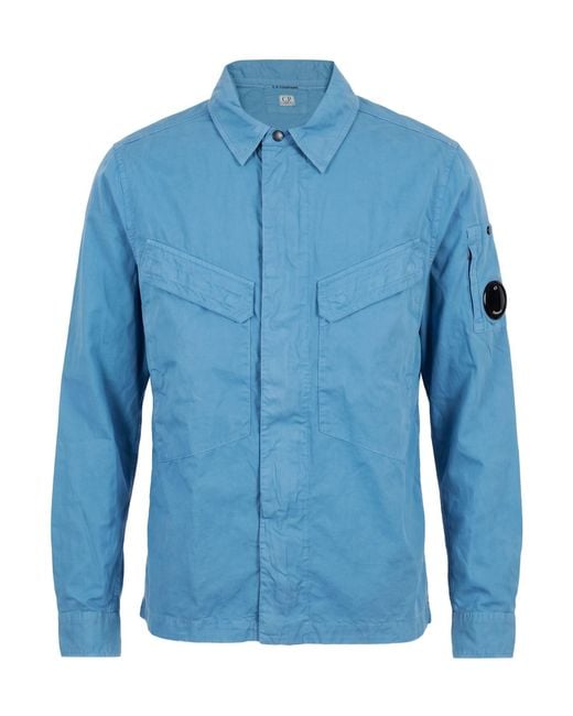 C P Company Blue Light Jacket Cotton for men