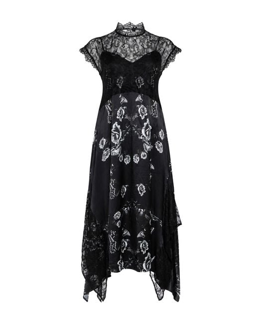 AllSaints Black Maxi Dress Viscose, Silk