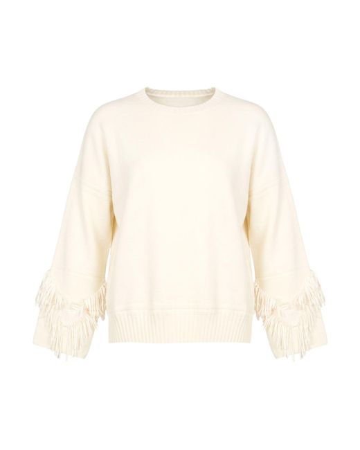 D.exterior White Ivory Sweater Wool, Polyester, Polyamide