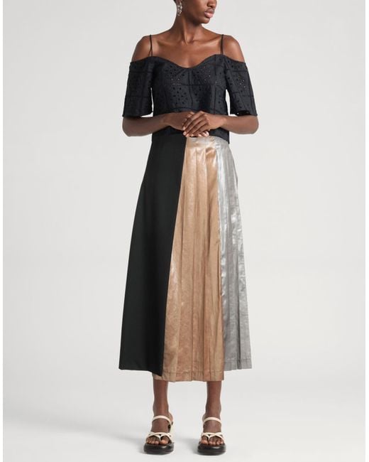 Tela Brown Maxi Skirt Polyester, Virgin Wool, Elastane