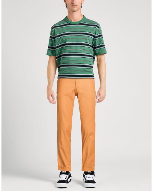 Michael Coal Orange Pants Lyocell, Cotton, Elastane for men