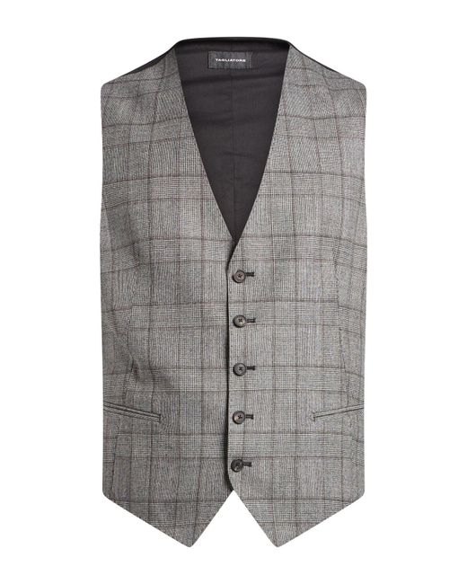Tagliatore Gray Tailored Vest Virgin Wool for men