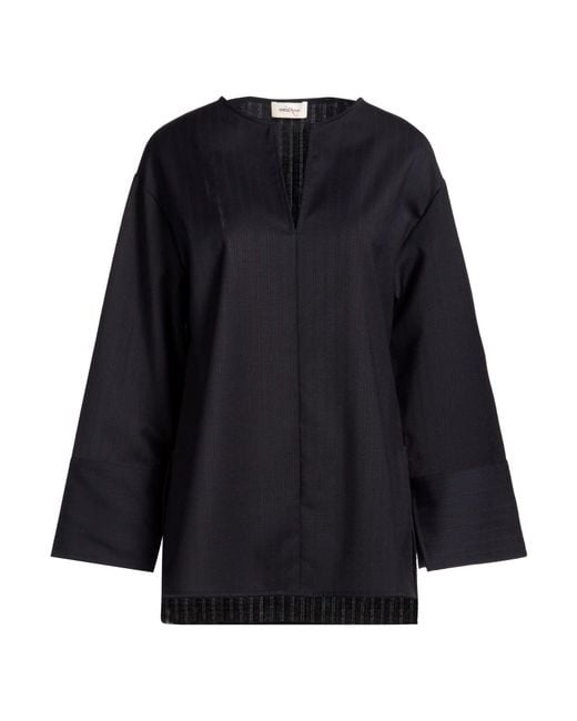 Ottod'Ame Blue Midnight Top Polyester, Virgin Wool, Elastane