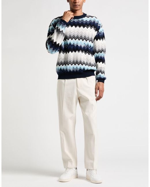 Missoni Blue Sweater Wool, Cotton for men