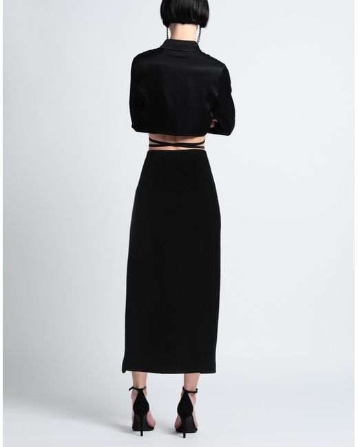 Self-Portrait Black Midi Skirt