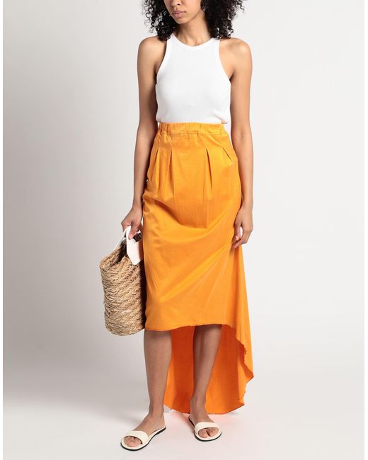 Jijil Orange Midi Skirt