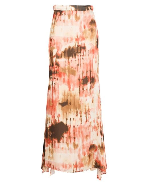 Camilla Orange Maxi Skirt Polyester