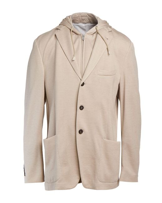 Eleventy Natural Platinum Blazer Silk, Cotton, Polyamide for men