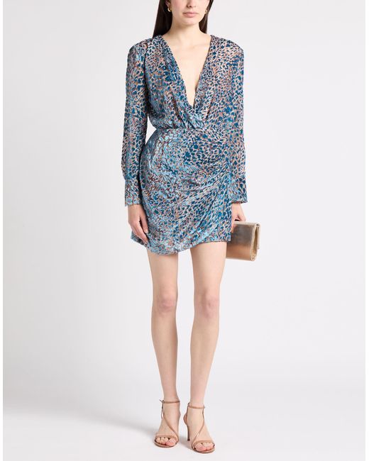 Jijil Blue Deep Mini Dress Viscose, Polyamide