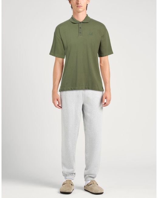 C P Company Green Military Polo Shirt Cotton for men
