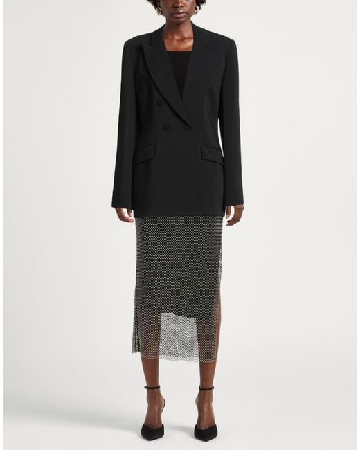 Pinko Black Blazer Viscose, Elastane, Polyester