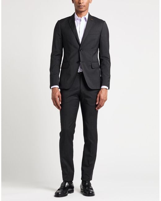 Pal Zileri Black Mcmlxxx Charcoal Suit Wool for men