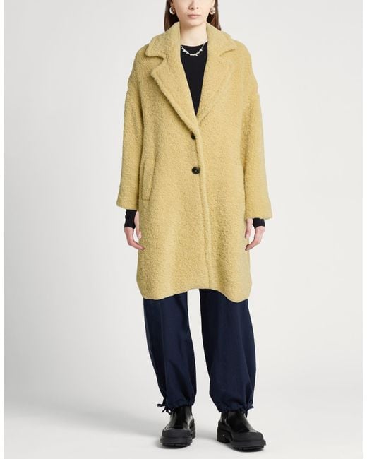 Marella Metallic Coat Alpaca Wool, Wool, Polyamide