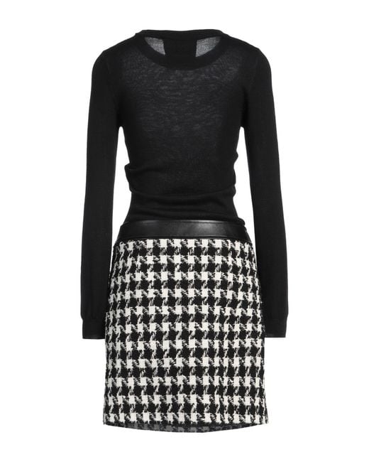 Moschino Black Couture Mini Dress Virgin Wool, Cotton, Polyamide, Polyester, Polyurethane Coated