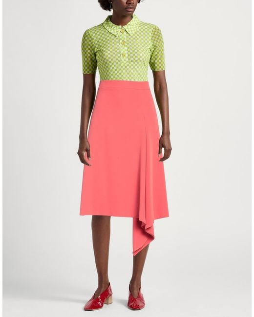 Berwich Pink Midi Skirt Polyester, Elastane