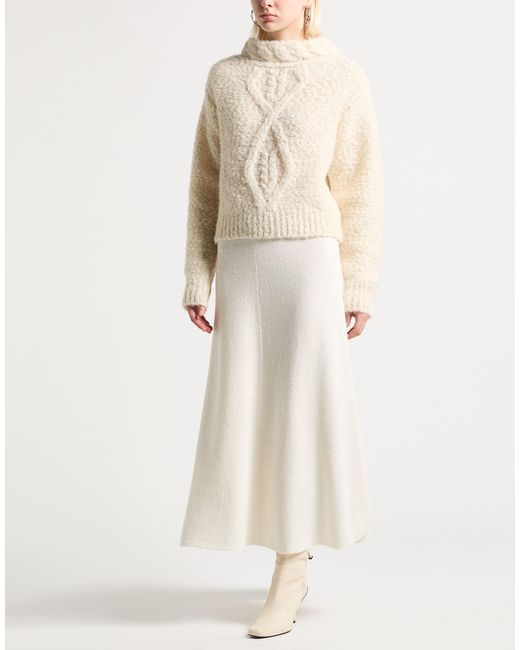 Isabel Marant White Turtleneck Alpaca Wool, Polyamide