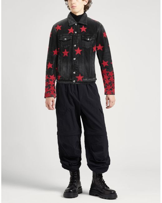 Amiri Red Denim Outerwear Cotton, Polyester for men