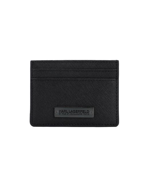 Karl Lagerfeld Black K/Rsg Klassic Card Holder -- Document Holder Bovine Leather for men