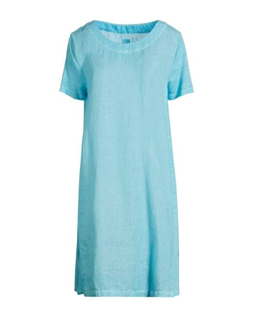 120% Lino Blue Mini Dress