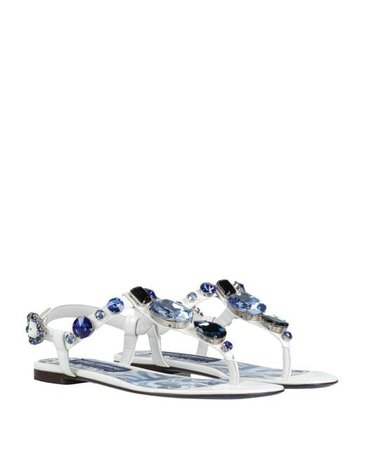 Dolce & Gabbana White Thong Sandal