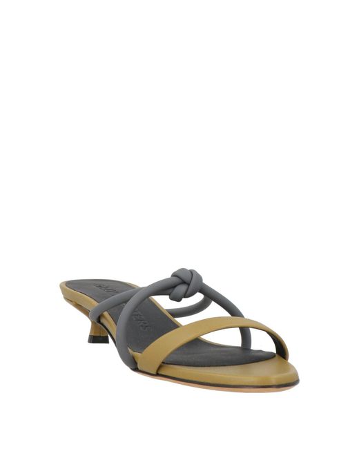 Gray Matters Green Sandals Leather